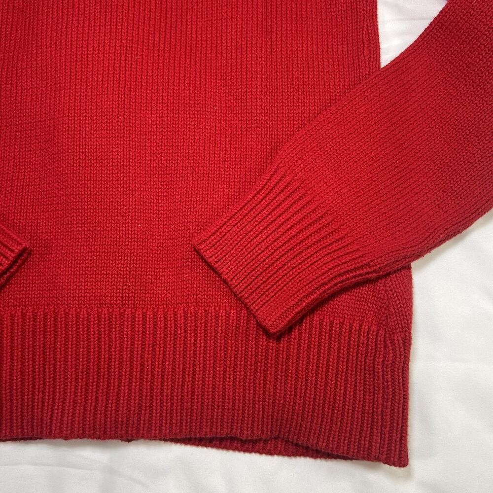 CHAPS Cardigan Sweater Women’s Size S Red Gold Buttons Front Chunky Knit Preppy - Picture 11 of 11